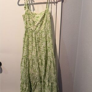 Chic Green Floral Maxi Dress